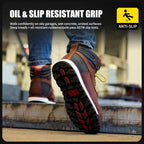 MWORK Welted Blunt Men's 6" Moc Toe Waterproof Work Boots, Comp Toe, Puncture Proof, Slip Resistant Wedge Sole, Coolmax Comfort Leather Safety Boot, Anti-Fatigue, ASTM F2413 Electrical Hazard RR7129