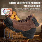 MWORK 6" Safety Work Boots For Men Waterproof ASTM F2413-18 Composite Toe Puncture Proof EH Rated Non Slip YKK Zipper Side Industrial & Construction Chairman MW2302