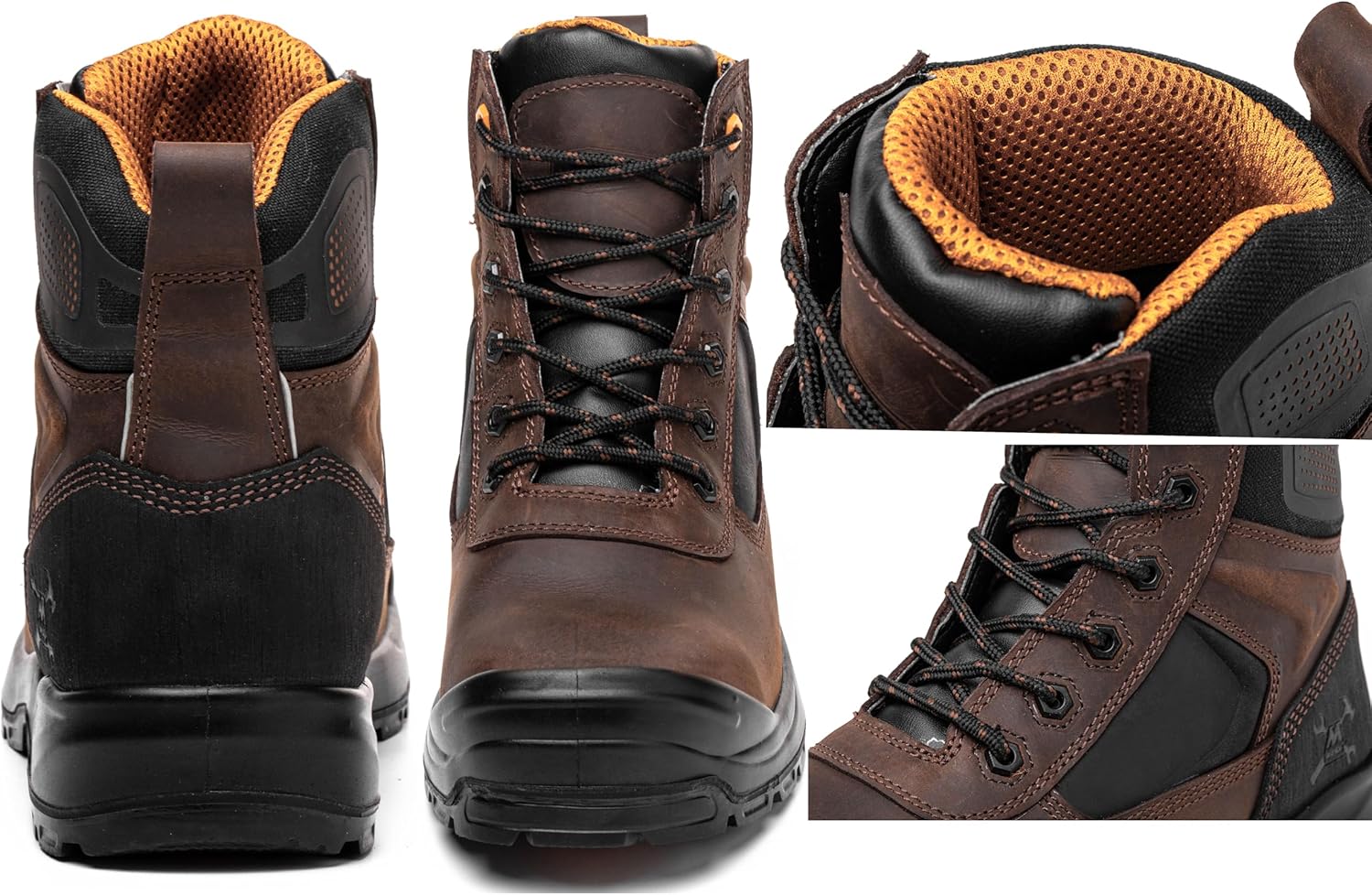 MWORK 6" Safety Work Boots For Men Water Resistant Composite Toe Puncture Resistant EH Non Slip No Metal ASTM F2413-18 Comfortable&Durable MW9276