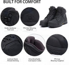 MWORK 6" Work Boots For Men Waterproof Leather ASTM F2413-18 Composite Safety Toe EH Rated Arch Support Anti Fatigue