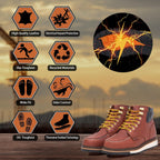 MWORK Men's 6 Inch Soft Moc Toe Work Boot, Premium Full-Grain Leather, Abrasion & Oil & Slip Toughest Wedge Sole, EH Rated, Arch Support Anti Fatigue