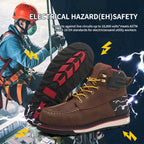 MWORK Welted Blunt Men's 6" Moc Toe Waterproof Work Boots, Comp Toe, Puncture Proof, Slip Resistant Wedge Sole, Coolmax Comfort Leather Safety Boot, Anti-Fatigue, ASTM F2413 Electrical Hazard RR7129