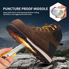 MWORK Welted Blunt Men's 6" Moc Toe Waterproof Work Boots, Comp Toe, Puncture Proof, Slip Resistant Wedge Sole, Coolmax Comfort Leather Safety Boot, Anti-Fatigue, ASTM F2413 Electrical Hazard RR7129